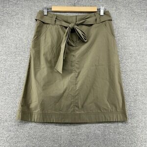 Lafayette 148 Skirt Women Size 4 Brown Pockets Belt Casual